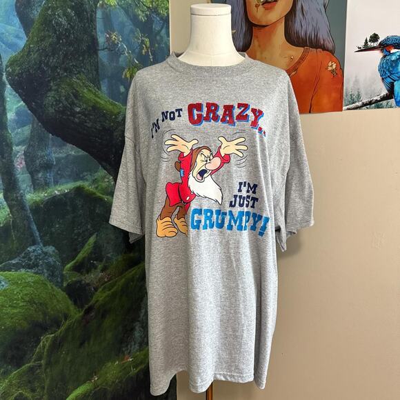 vintage disney grumpy graphic tee "i'm not crazy i'm just grumpy" xl - Picture 1 of 5